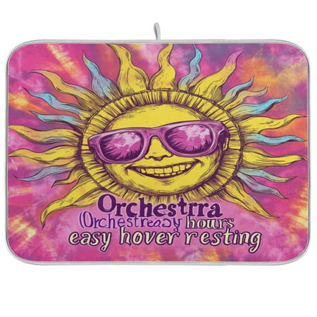 

Dish Drying Mat Multi-functional Absorbent Kitchen Drying Mat Foldable Drying Mat for Kitchen Drainer Rack 18 x24 Creative Sun Pattern