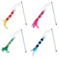thumbnail image 2 of Pom Pom Cat Wand Interactive Fun Cat Feather Teaser Kitten Teaser Toy with Bell, 2 of 10