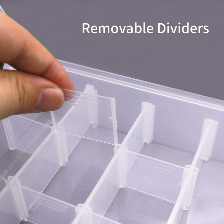 Craft Organizers And Storage Box 18 Grids Clear Plastic Bead