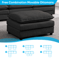 thumbnail image 6 of ijuicy 113'' U/L Shaped Sectional Sofa with Movable Ottomans,  Modular Chenille Deep Seat Couches for Living Room - Dark Gray, 6 of 8