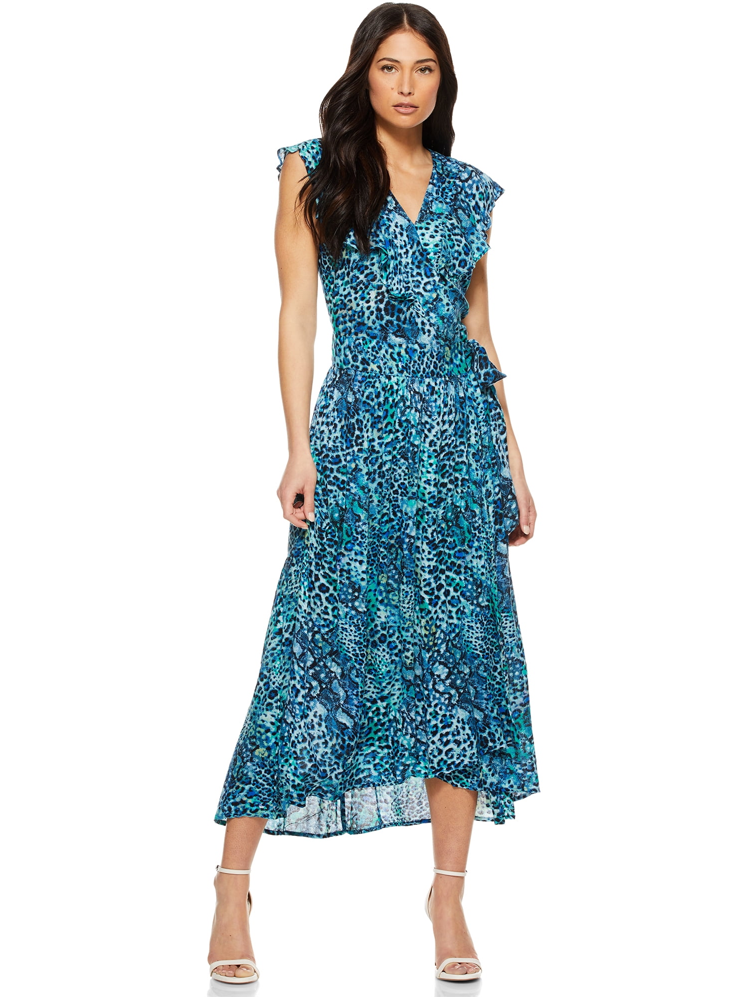 Sofia Jeans by Sofia Vergara Women's Ruffle Wrap Maxi Dress - Walmart.com