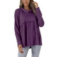 thumbnail image 2 of Chbgutlmr Tops for Women Cowl Neck Ruffle Long Sleeve Tunic Tops Ruched Casual Comfy Fall Blouses Trendy, 2 of 8