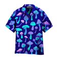 thumbnail image 2 of Camisa de manga corta con cuello abatible y botones para hombre, personalizada, de verano, con estampado 3D de setas de colores, para vacaciones, playa, 2024, 2 of 4