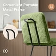 thumbnail image 6 of Solfway Counter Height Bar Stools Set of 2, 26 inch Green Velvet Fabric Bar Stools with Back, Modern Bar Chairs for Kitchen Island with Metal Legs and Footrest, 6 of 9
