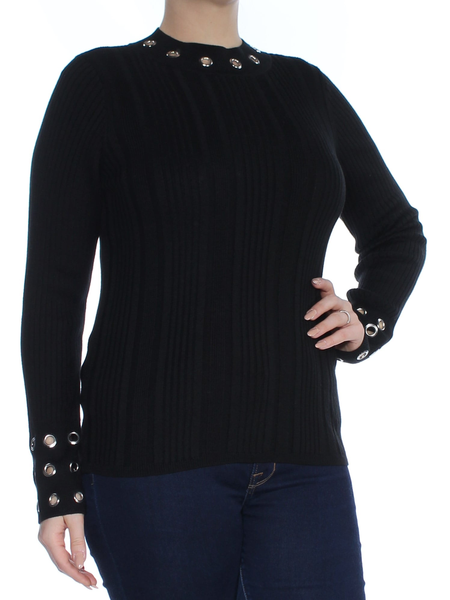 Black Embellished Turtle Neck 