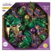 Way To Celebrate Mardi Gras Light-Up Wreath