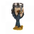 thumbnail image 2 of Copa decorativa de acero inoxidable con forma de calavera 3D para vino, cerveza, bar, pub, copa gótica azul, 2 of 5