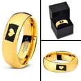 thumbnail image 4 of Tungsten South Dakota The Mount Rushmore State Heart Band Ring 7mm Men Women Comfort Fit 18k Yellow Gold Dome Polished, 4 of 4