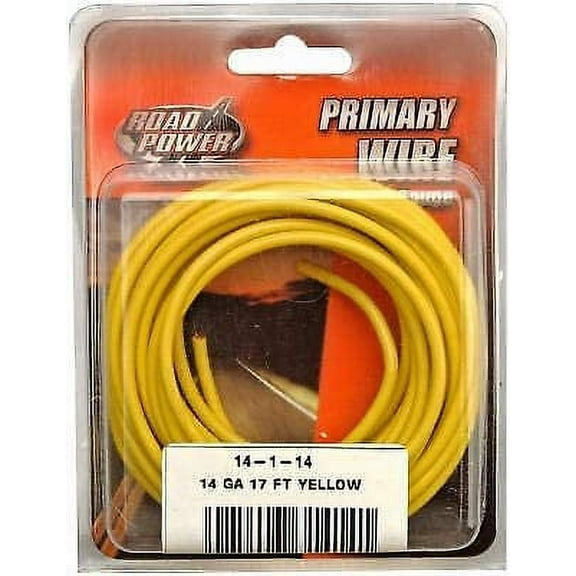 14-Ga, 17-Ft. 55670833 Compatible With COLEMAN CABLE INC Primary Wire, Yellow,