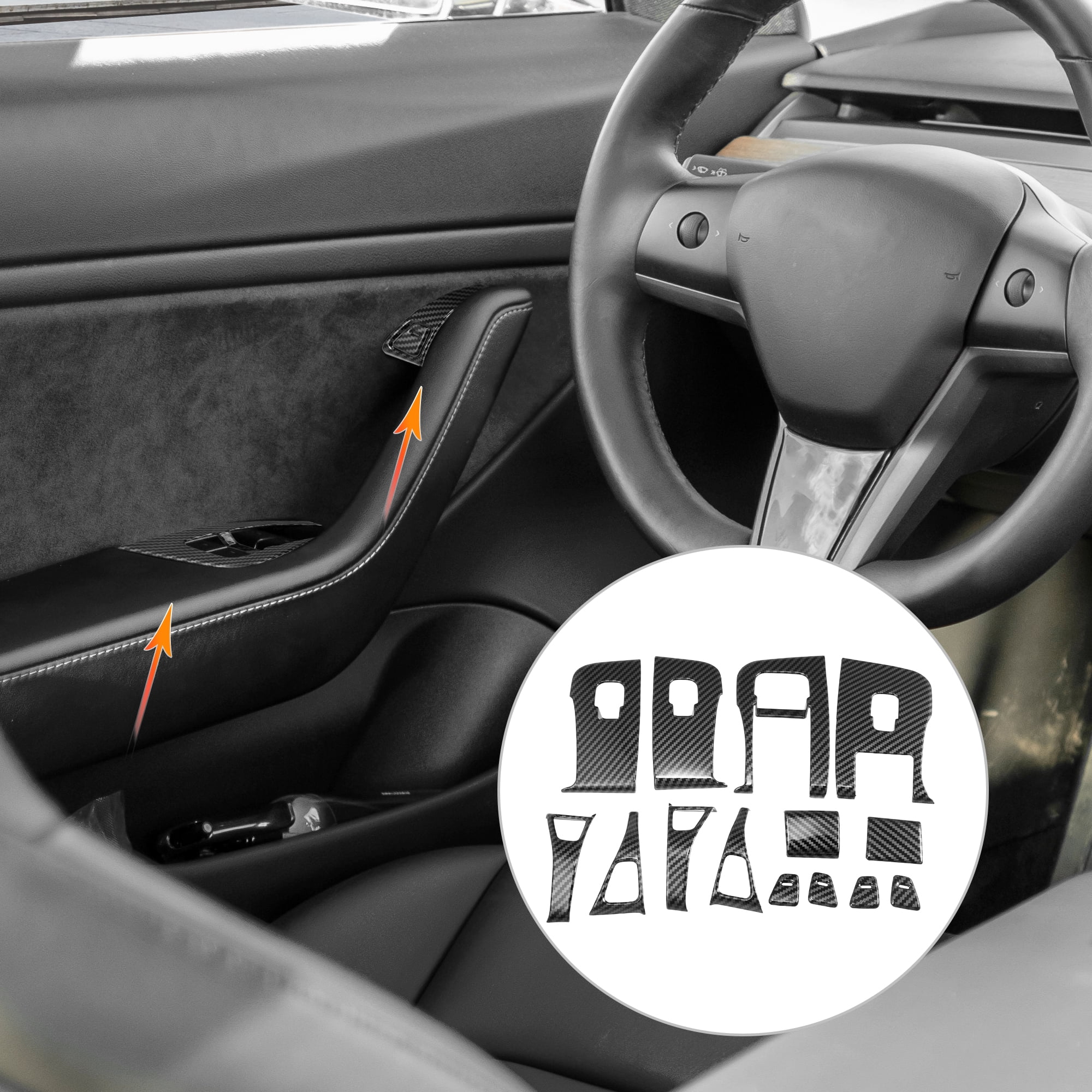 Unique Bargains Control Panel Cover Door Lock Switch Trim for Tesla Model 3 and Model Y