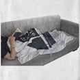 thumbnail image 6 of Vintage Boat Soft Flannel Fleece Blanket, Gypsy of the Sea Pirate Ship Headed to Treasure Island Vintage Style, Cozy Plush for Indoor and Outdoor Use, 70" x 90", Dark Blue Grey White, by Ambesonne, 6 of 6