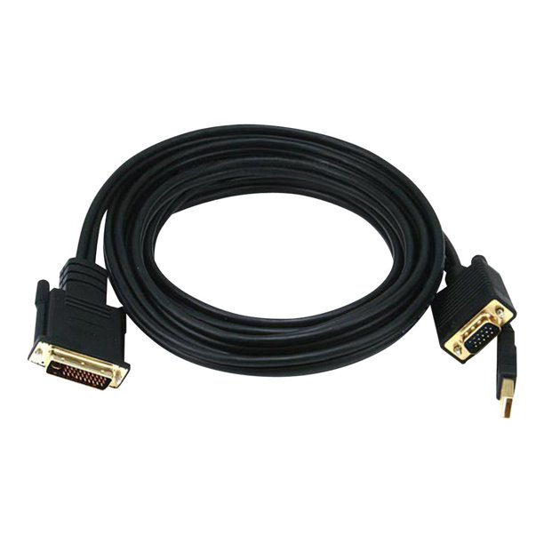 Monoprice Projector cable USB, HD15 (VGA) (M) to M1D (M) 12 ft