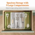 thumbnail image 3 of Organizador de utensilios Lifewit para cajones de cocina, verde y blanco, 3 of 8