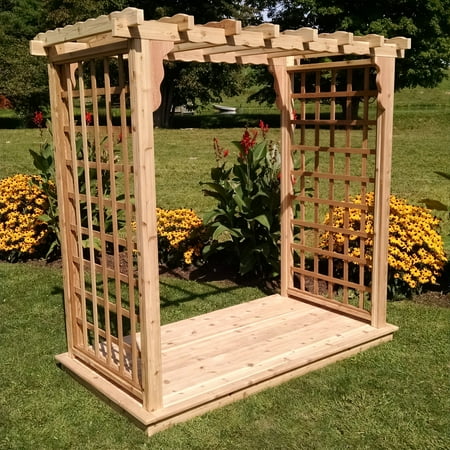 A & L Furniture Lexington 7.5 ft. High Cedar Arbor with Deck