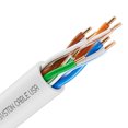 thumbnail image 2 of SYSTON CABLE TECHNOLOGY Cat 5e Ethernet Network Cable - 1000 FT, 350MHz 24AWG Solid Bare Copper Wire Outdoor/Indoor, Bulk No Ends 10 Ft to 1000 Ft Available, Heat Resistant Riser Rated - CMR White, 2 of 8