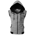 thumbnail image 3 of H2H Mens Casual Slim Fit Zip-up Sleeveless Hoodie Lightweight Workout Tank Tops Gym Hoodies (CMOHOSL012), 3 of 6