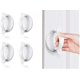 thumbnail image 1 of Paquete de 4 tiradores de puerta de plástico ABS blanco con adhesivo para puertas, ventanas, armarios y cajones., 1 of 3
