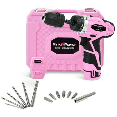Pink Power PP121ID 12V Cordless Impact Driver and Drill - Tool Kit for Women with Battery, Charger and Drill Bit (Best Battery Powered Impact Driver)