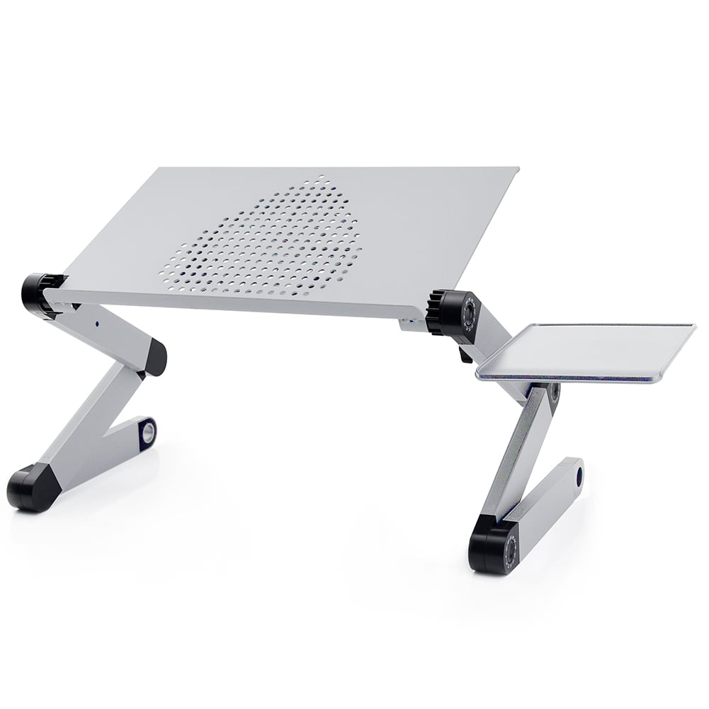 Mojoyce Adjustable Height Laptop Desk with Fan Laptop Stand for Bed Portable Lap Desk Foldable