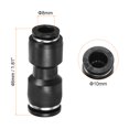 thumbnail image 2 of Unique Bargains 10mm à 8mm Réduction Union Pousser pour Connecter Raccord de Ligne d'Air Noir, 5 Pack, 2 of 4
