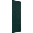 thumbnail image 2 of Ekena Millwork 12"W x 31"H True Fit PVC Center X-Board Farmhouse Fixed Mount Shutters, Thermal Green (Per Pair - Hardware Not Included), 2 of 7