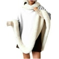 thumbnail image 2 of PALIFEUR Shawl Wraps for Women Warm Cozy Solid Color Knitted Sweater Shawl with Zipper Elegant Open Front Poncho Scarf Blanket Fall Winter Cardigan Pashmina Wraps, 64 x 34 Inch, 2 of 6