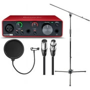 Focusrite Scarlett Solo 3rd Gen USB Audio Interface Bundle with Boom Stand, Pop Filter, XLR Cable (4 Items)