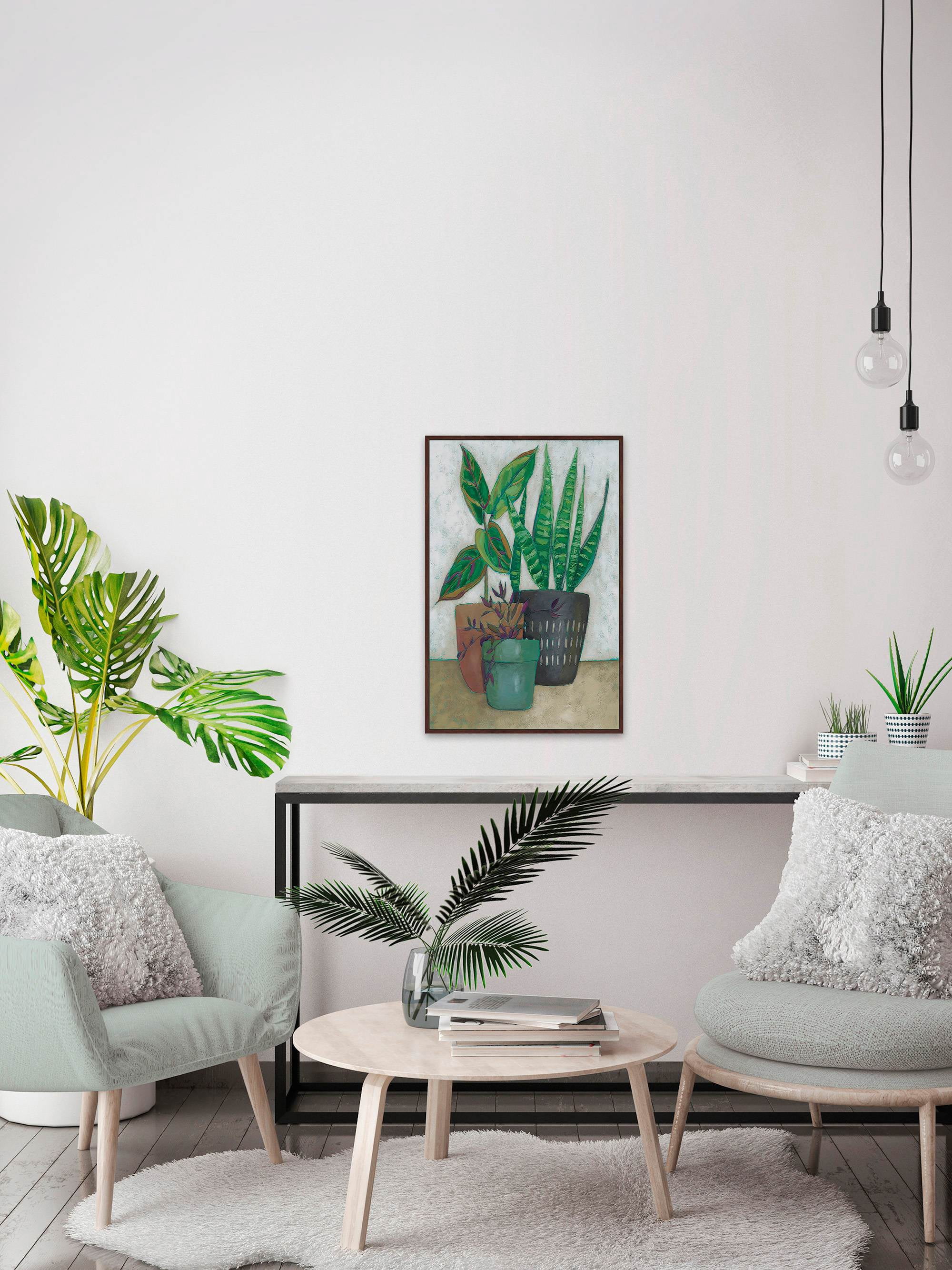 House Garden I Floater Framed Painting Print on Canvas