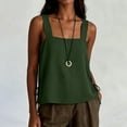 thumbnail image 7 of TEAJOPSUU Camisole Tank Tops for Women Cotton Blend Tops Square Neck Sleeveless Shirts Loose Fit Solid Side Drawstring Blouses Olive Green, 7 of 7