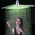 thumbnail image 5 of Chrome 8 inch Rain Shower Head LED Square Rainfall Overhead Sprayer Brass, 5 of 14