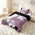 thumbnail image 2 of Manfei Vintage Oil Painting Twin Comforter Sets, Watercolor Brushstroke Bedding Set, Dusty Rose, Black and Gray, Black Reversible 2pcs, 1 Comforter and 1 Pillowcase, 2 of 6