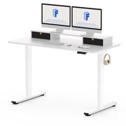 FlexiSpot 55x24 Electric Standing Desk with One-Piece Desktop, 2 Removable Drawers, Headphone Hook, 4 Height Memory Presets, 250lbs Capacity Ergonomic Sit Stand Desk with Monitor Stand