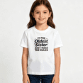 thumbnail image 2 of Girls Graphic Tees Oldest Sister Make Rules Kids T Shirt Funny 100% Cotton Short Sleeve Soft Tops 4-13Y, 2 of 5