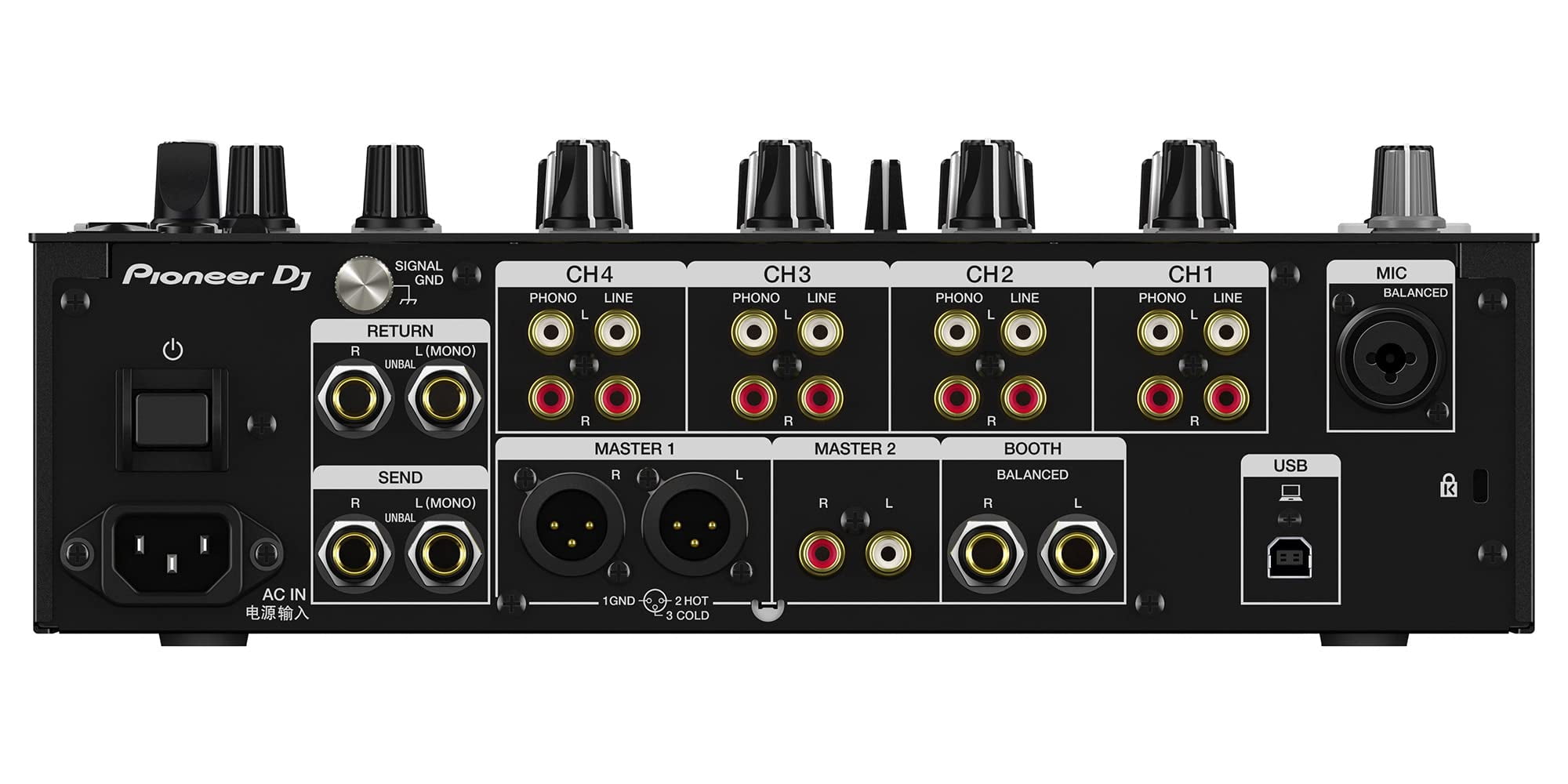 Pioneer DJM-750MK2 4-Channel DJ Mixer - Bundle with TRS Cable, 2 XLR Cables, and Austin Bazaar Polishing Cloth