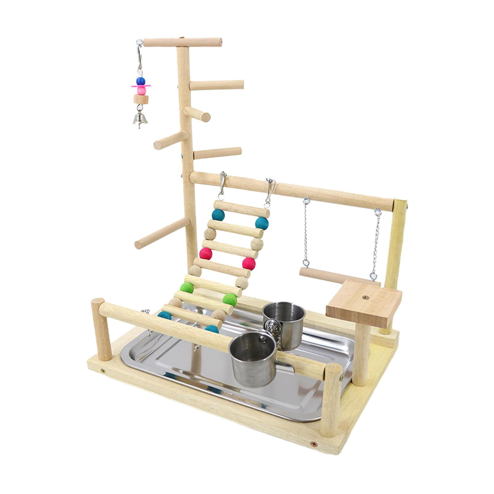 Stgfyxgs Birds, Parrots, Playground, Birds, Hanging Toys, Exercise Activity Center, Playing, Standing, Bird Play Hall, Wooden Play Stand for Parakeets