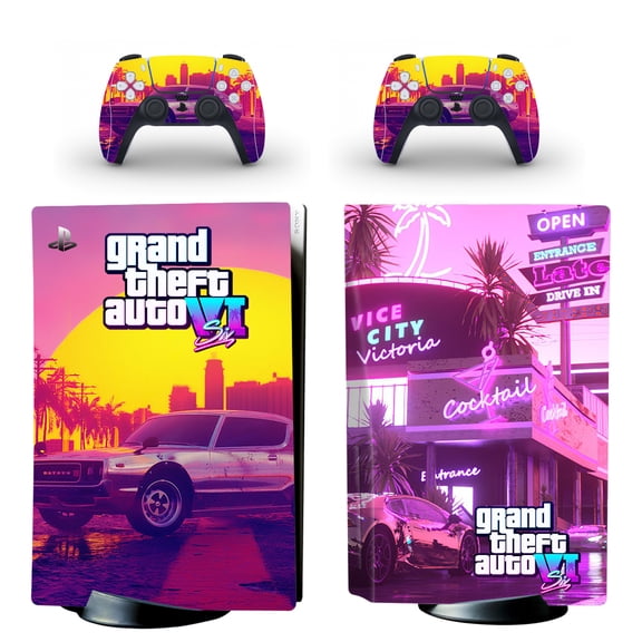 Full Body Vinyl Skin Stickers for PS5 Disc Edition Console and Controllers