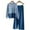 Blue, variant on Ashirexll Womens Clothing Sets 2 Piece Sets for Women Fall Winter Casual Color Contrast Round Neck Long Sleeve Knitted Top with Wide Leg Pants