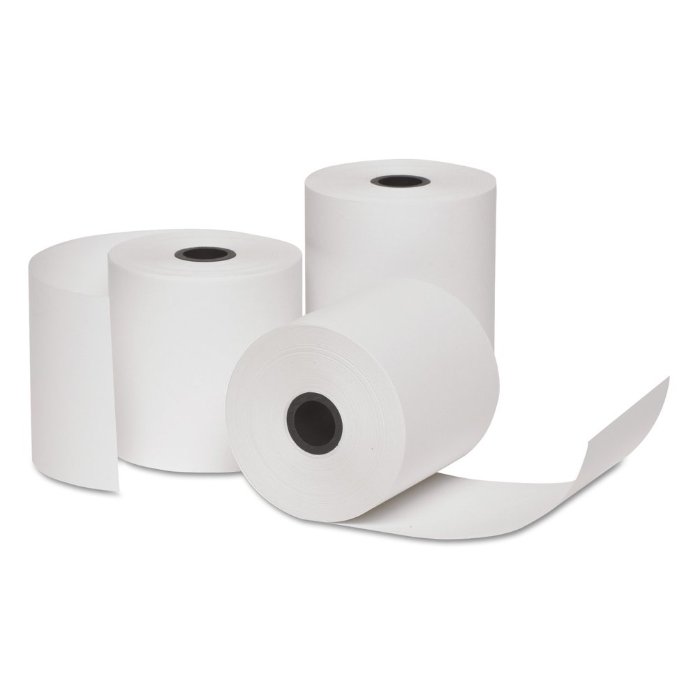 Universal Carbonless Paper Rolls, 3" x 150 ft, 1Ply, 50 Rolls/CT