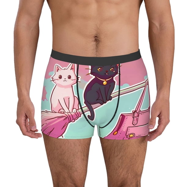 Fotbe Cats On Broomstick Calzoncillos Tipo Boxer con Bolsa de Soporte Total para Hombre, X-Temp Fresco, Transpirable y de Secado Rápido-X-Large