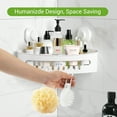 thumbnail image 5 of LUXEAR Suction Cup Corner Shower Caddy Wall Mounted Shower Shelf Bathroom Storage Basket - No-Drilling Removable Plastic Storage Organizer for Bathroom Shower Kitchen - White, 5 of 9