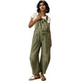 thumbnail image 3 of Datmelove Denim Overalls for Women Barrel Wide Leg Bib Baggy Jeans Adjustable Denim Romper Stretch Jumpsuit Y2K Pants, 3 of 5