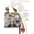 thumbnail image 3 of Coffee Gnomes Tablecloth Square Table Cloth 60x60, Waterproof Outdoor Table Cloth Covers Decorative Table Protector, Coffee Cups Beans Beige Plaid Washable Table Cover for Kitchen Dinning Party, 3 of 8