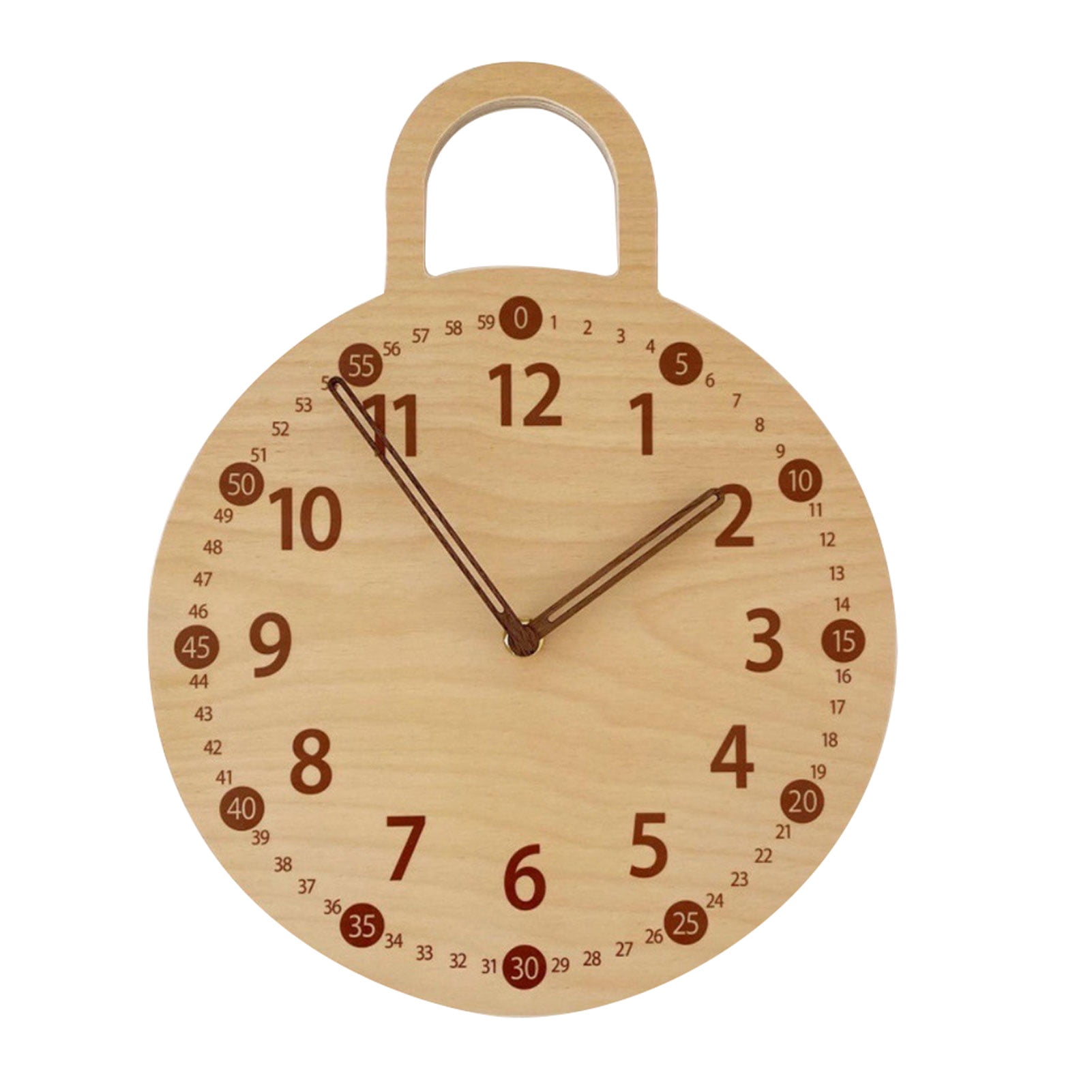 Round Wood Wall Clock Vintage Background with Numerals Battery Operated Silent Non for Living Room Kitchen Bedroom 87 