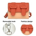 thumbnail image 3 of Bolsos bandolera para mujer, cartera de piel para mujer, monederos pequeños, bolso bandolera cuadrado para niña naranja, 3 of 5