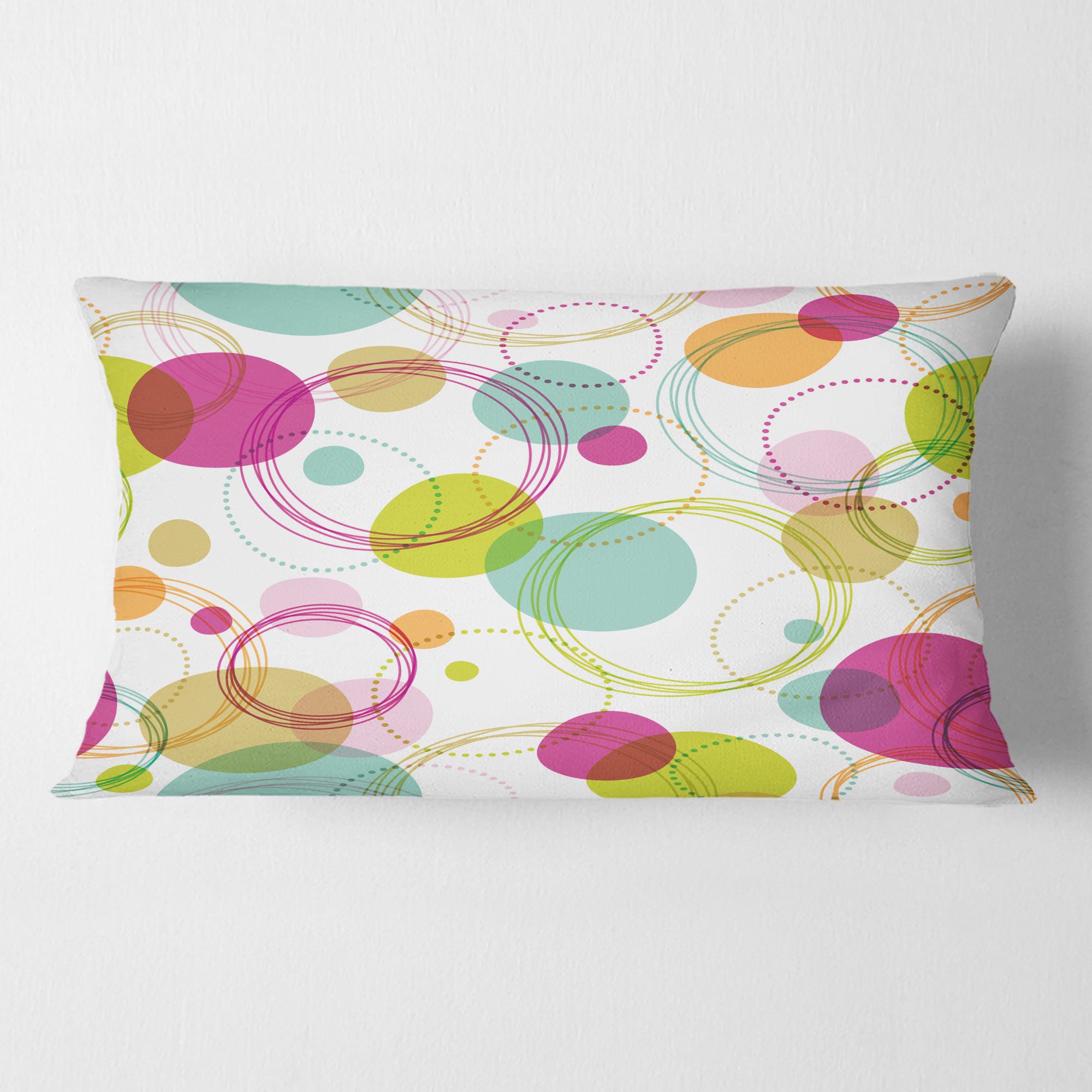 Designart Retro Circular Design II' Mid-Century Modern Throw Pillow - 12x20