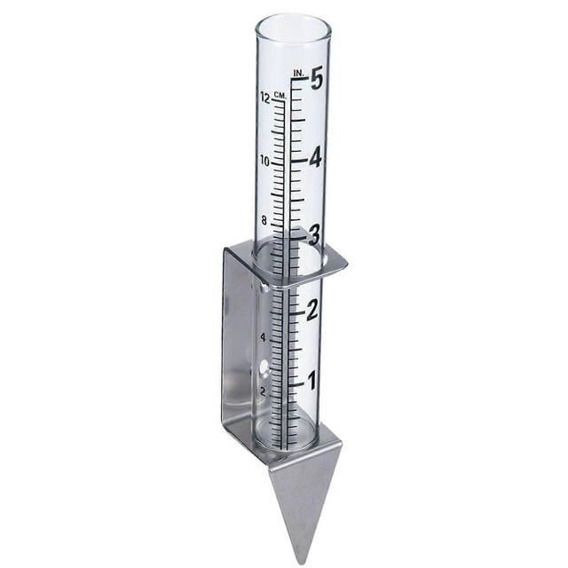 5" Capacity Rain Gauge Garden Rain Water Gauge with Wall Hanging/Ground Insert Rack Holder for Yards, Lawns, Pathway, Patio