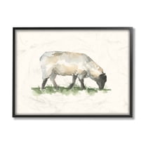 Stupell Industries Grazing Sheep Grass Field Farm Animal Painting Design by Ethan Harper, 16" x 20", Black Framed