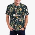 thumbnail image 5 of Yiaed Watercolor FloralPrint Men's Short Sleeve Polo Shirt,Golf Polo for Men Three-Button Golf Shirt Athletic Casual Collared T-Shirt- X-Large, 5 of 7