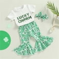 thumbnail image 5 of FhsagQ Girls Outfits Size 7/8 Girls Gradient Printed Suit Summer Short Sleeve T Shirt Striped Gradient Flare Pants Suit 2 Piece Set Girls Fall Outfits Size 6/7 Girls Outfits Size 7/8 Green 2-3 Years, 5 of 6