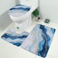 thumbnail image 2 of Blue Marble Gold Wave Pattern Bathroom Rugs Sets 3 Piece,Toilet Cover Set,Absorbent Non Slip Bathroom Mats Sets with U-Shaped Contour Rug Toilet Rug Set, 2 of 5
